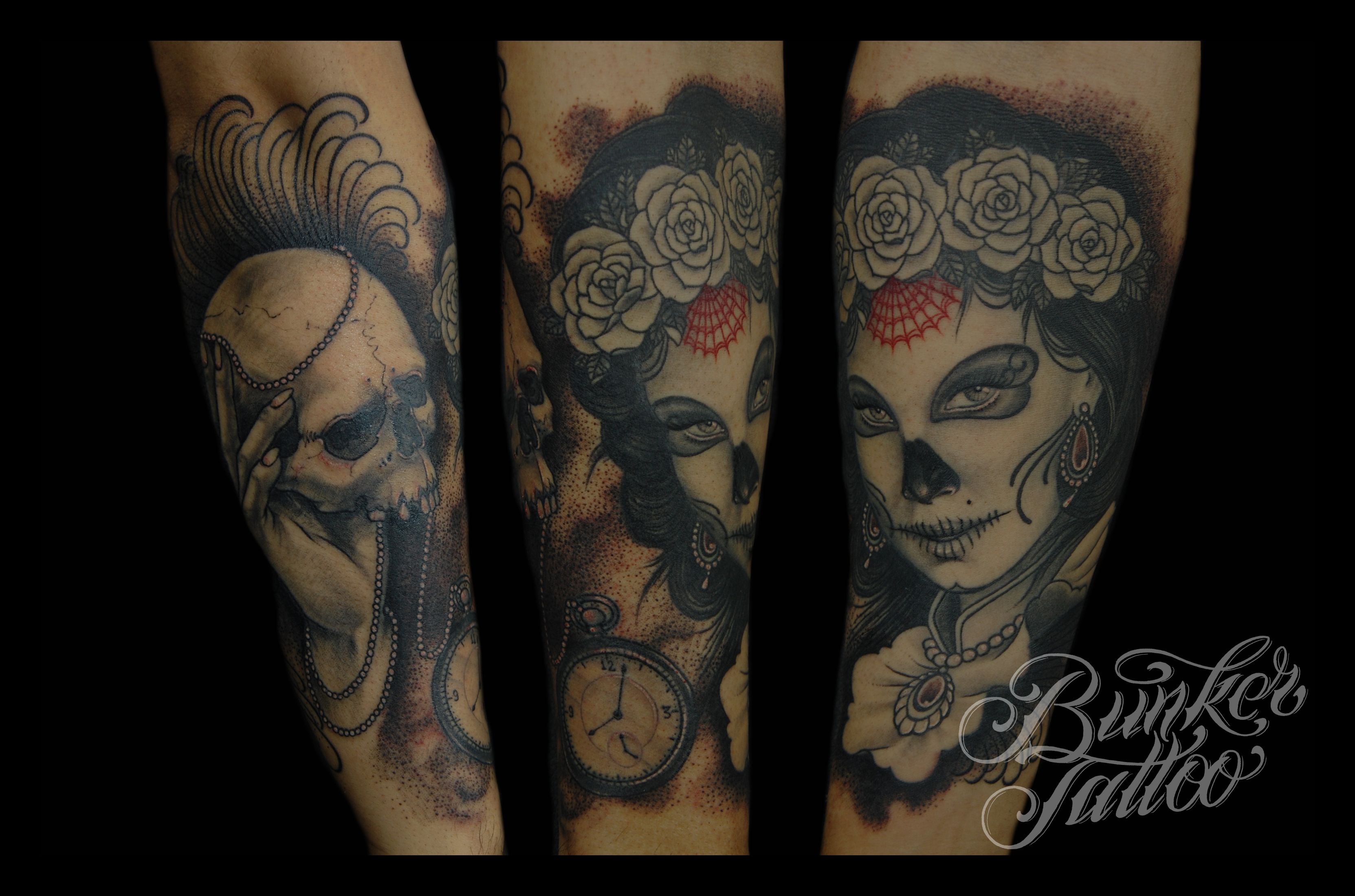 skull sleeve tattoos